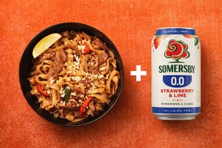 Teriyaki noodles + Somersby 0.0%
