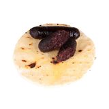 Morcilla con Arepa, Patacón y Yuca