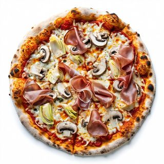 Pizza rossa 4 stagioni - al piatto