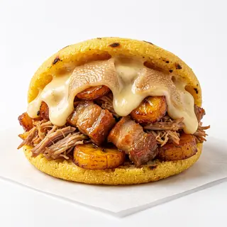 Arepa De Chicharon Con Queso