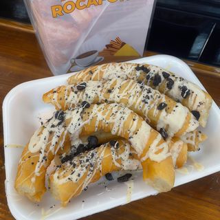 Ración de Porras con Nocilla Blanca Y Oreo