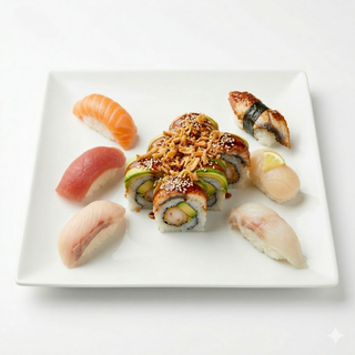 Nigiri Variado Y Dragón Roll Cebolla Frita (14 Uds.)