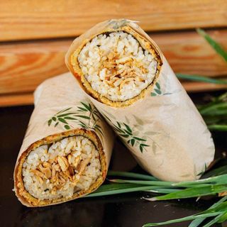 Teriyaki chicken burrito