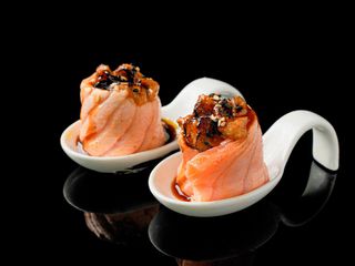 149 Cucharas salmón y foie (2 uds.)