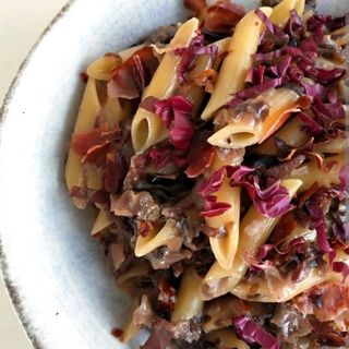 Pasta radicchio e speck 