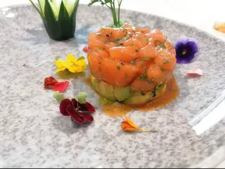 73. Tratar de salmón con aguacate