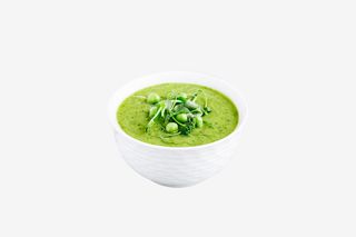 Supa crema de mazare cu brânză feta