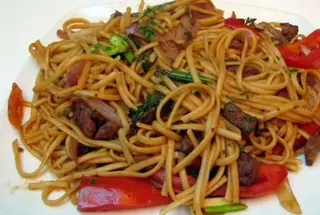 Spaghetti con vitello