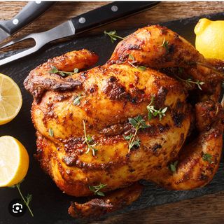  Pollo asado entero + salsa+patata fritas + bebida 2litro