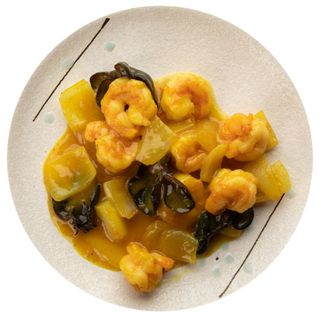 40. Gamberi con salsa curry