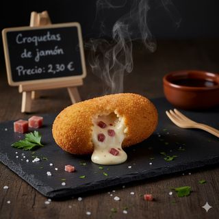 Croquetas de jamón (1 ud.)