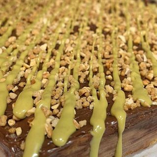 Gofre con salsa de pistacho 