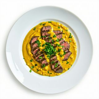 Bistec Frito Con Salsa Curry