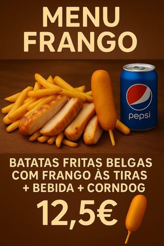 Frango e corndog