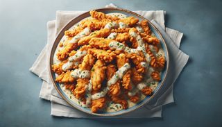 Pui crispy cu sos usturoi