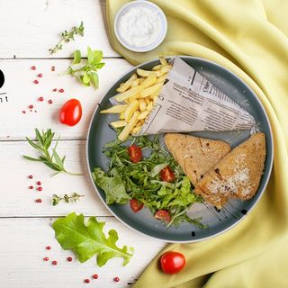 Meniu cascaval pane+cartofi prajiti+sos remoulade 350gr