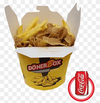 2 Doner box con patatas i carne con una lata 33cl refresco 