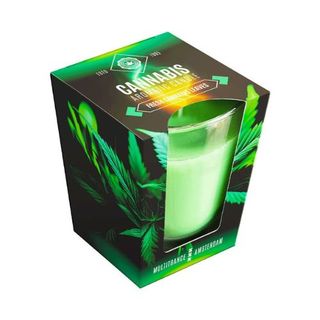 Vela aromática cannabis hojas frescas