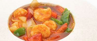 160  gamberi saltati con salsa piccante