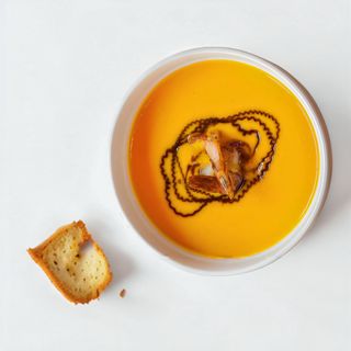 Тыквенный крем-суп с креветками