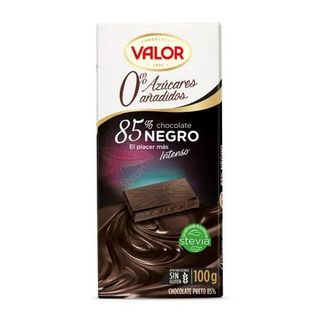 Chocolate Negro 85% con Stevia Valor sin Gluten 100 Gr.