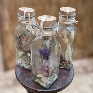 Botella flores secas 