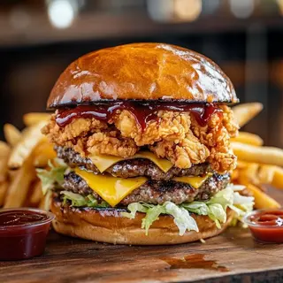 MIX BEEF+CHECKEN BURGER