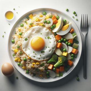 ryż smażony z jajkiem i warzywami