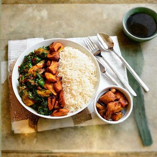 White Rice with Vegetable Sauce Combo