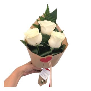 Bouquet de Rosas Brancas (3 unidades)