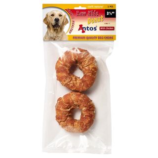 Ანტოსი Ძაღლის Სნექი Raw Hide White Chicken Donut 110 Გრ