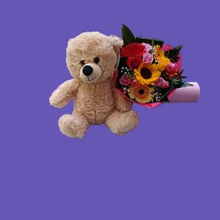 Bouquet con omaggio peluche 