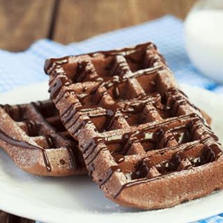 CHOCOLATE  WAFFLES(6pcs) (Served with chocolate sauce)