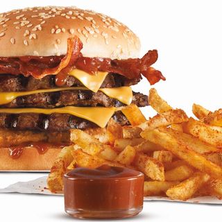 Triple cheeseburger menù