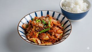 Кимчи жаренное с мясом