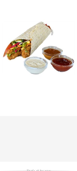 Menu crispy frango wrap