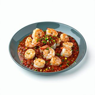 Gamba con salsa chili dulce