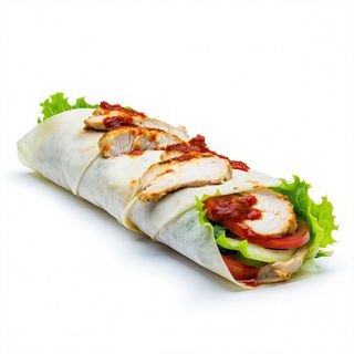 Roulée Patte À Pizza Poulet Mariné