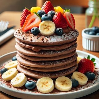 Panquecas de Alfarroba com fruta