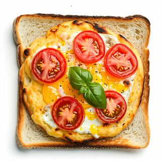 Tostada De Tortilla Francesa Y Tomate, Tostada Pan De Coca