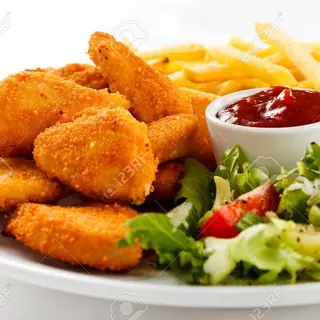 Menu plato nuggets de pollo 6 uds)