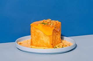 Melted cube pulled pork