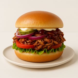 Burger z szarpaną wieprzowiną