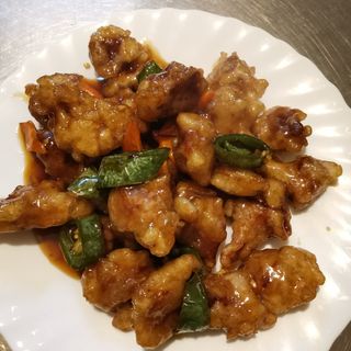 65. Maiale fritto con verdure miste溜肉段