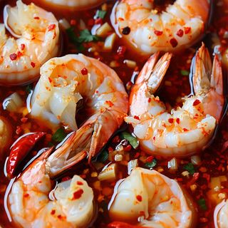 Krewetki w sosie pikantnym