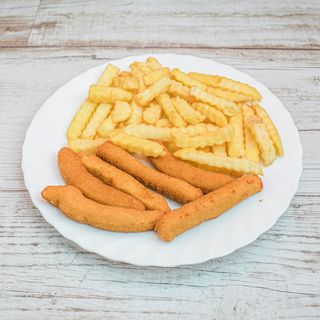 6 fingers de pollo + patatas