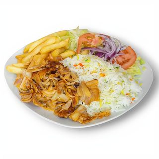 Plató kebab con Arroz 