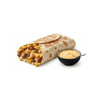 Tacos bresca avec bol de sauce fromagée