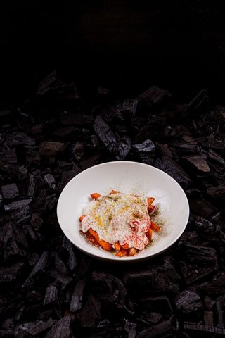 Cartofi dulci prăjiți cu spumă de parmezan