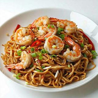 Tallarines con gambas